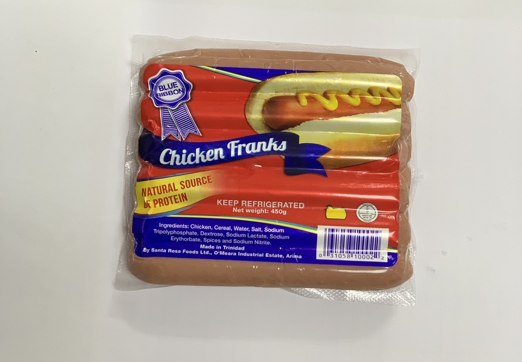 BLUE RIBBON CHICKEN FRANKS 450G