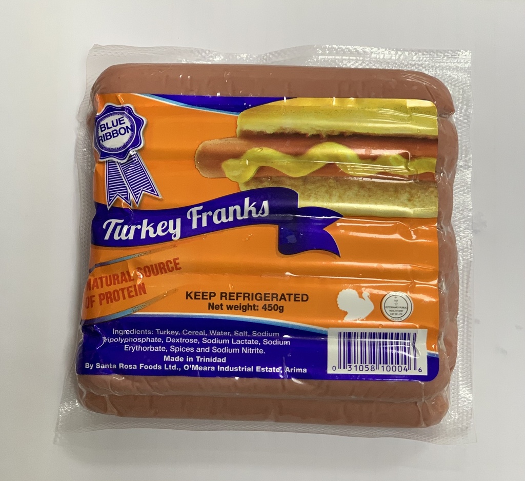 BLUE RIBBON TURKEY FRANKS 450G