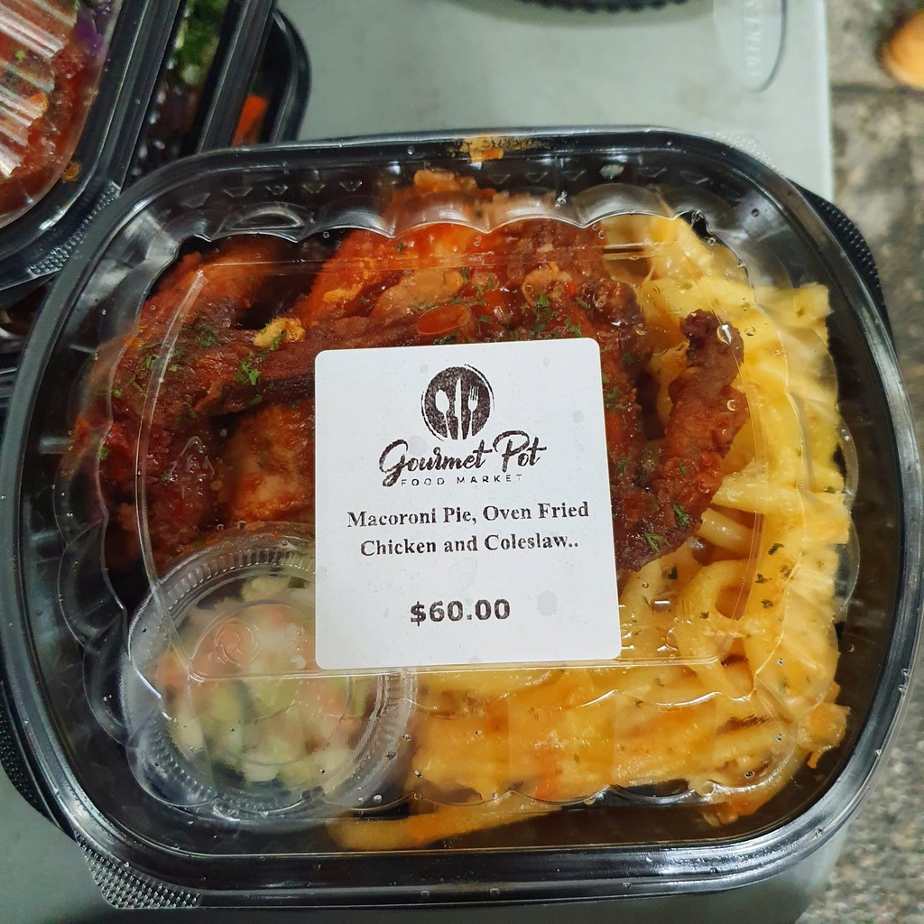 STEWED CHICK, MAC PIE