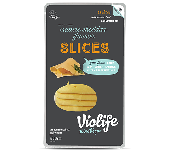 VIOLIFE CHEESE ALTERNATIVE SLICES - CHEDDAR 200G