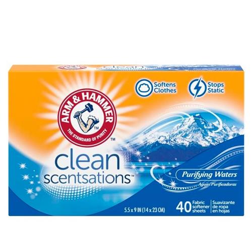 A&amp;H FABRIC SOFTENER SHEETS - PURIFYING WATERS (40)