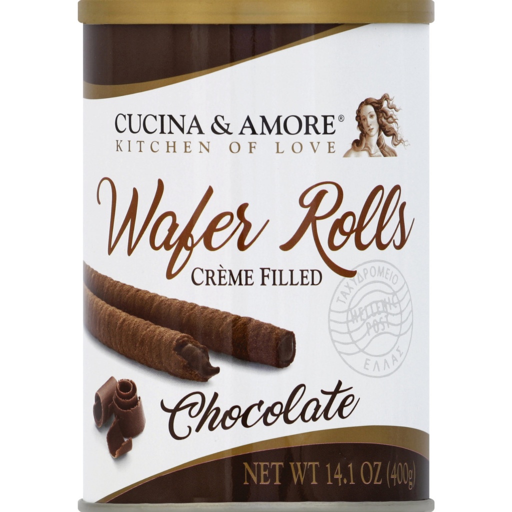 CUCINE &amp; AMORE CHOCOLATE WAFER ROLLS 14.1OZ