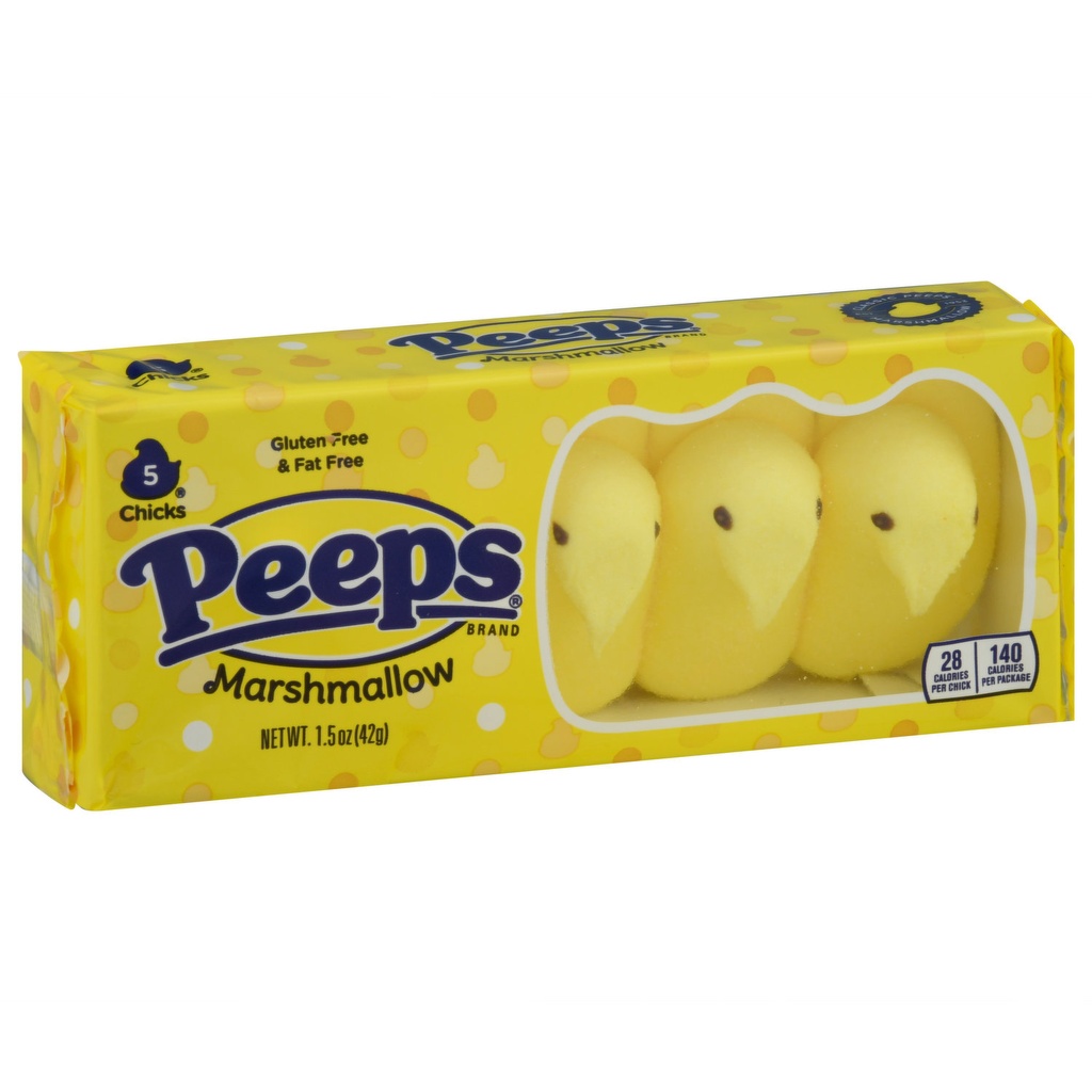 PEEPS M/MALLOW CHICKS YELLOW 5CT 1.5OZ