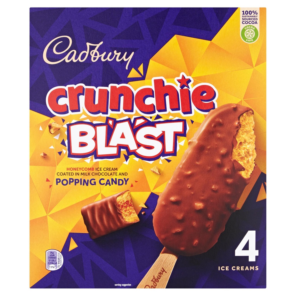 CADBURY CRUNCHIE BLAST ICE CREAM BAR (4CT)
