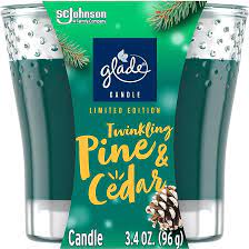 GLADE CANDLE TWINK PINE & CEDAR 3.4OZ