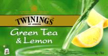 TWININGS GREEN TEA & LEMON 50CT