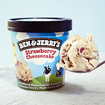 [04218] BEN & JERRY Strawberry Cheesecake 1 PINT
