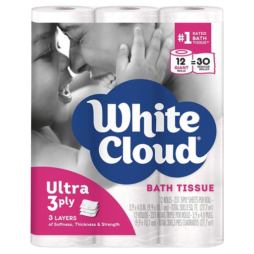 [08854] White Cloud  Bath Tissue 12pk