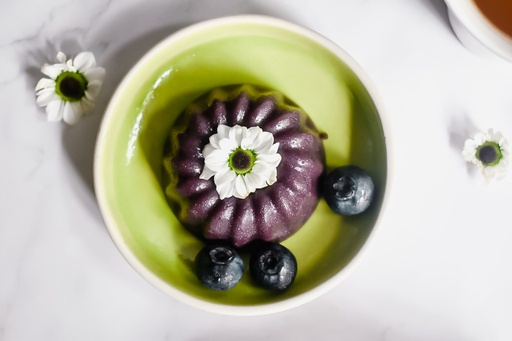 [08921] Single Serve SS Blueberry topped Panna Cotta