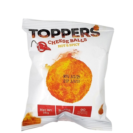 [09966] TOPPERS CHEESE BALLS - HOT &SPICY 35G