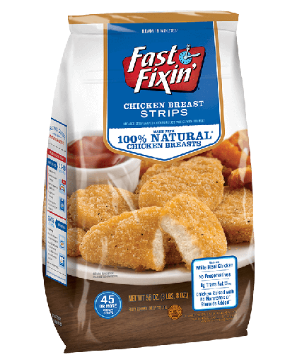[010208] FASTFIXIN CHICKEN BREAST STRIPS (FULLY COOKED) 24OZ