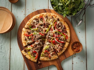 14" Beef Whole Pizza (COOKED)
