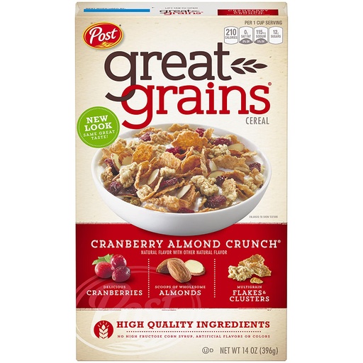 POST GREAT GRAINS CRAN ALMOND 14OZ