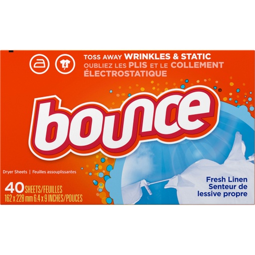 [11169] BOUNCE DRYER SHEETS - FRESH LINEN (40CT)