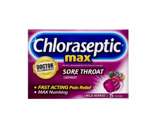 [12256] CHLORASEPTIC S/THR LOZ WILD BERRIES  (15PCS)