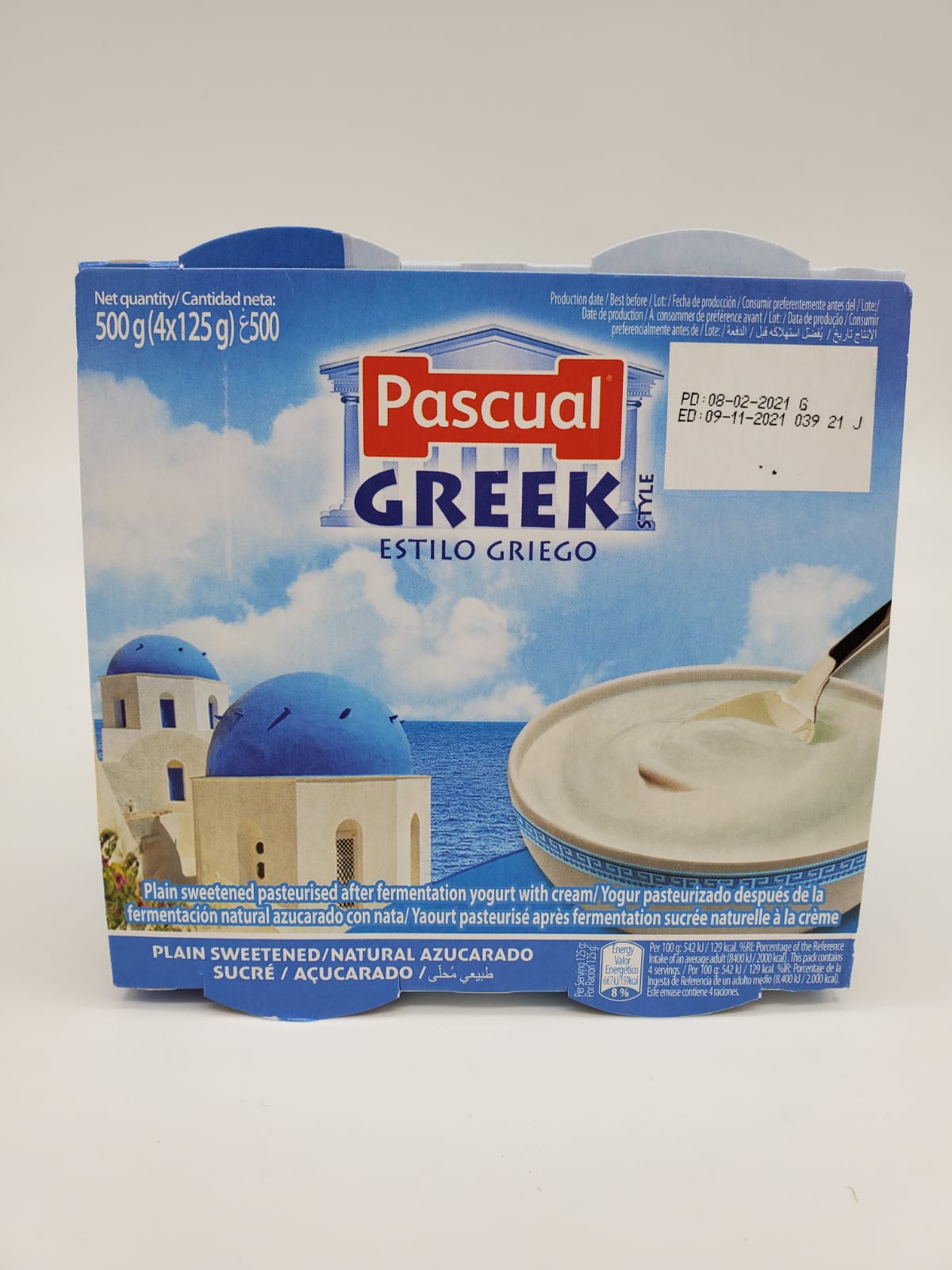PASCUAL GREEK VANILLA 125G (4PK)