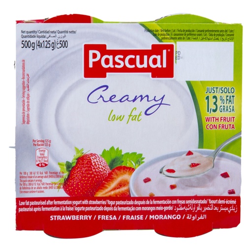 [12353] PASCUAL STRAWBERRY L/F 125G (4PK)
