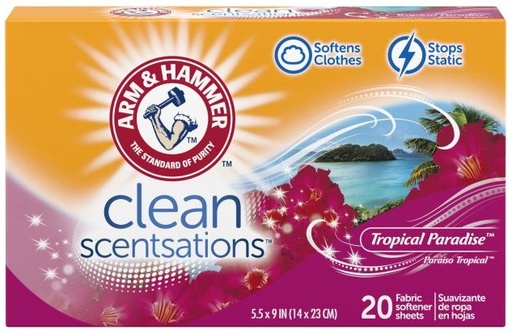 [12384] A&H FABRIC SOFTENER SHEETS - TROP PARADISE (20)