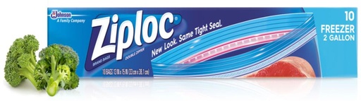 [12454] Ziploc Freezer Bags Zip Gal14ct