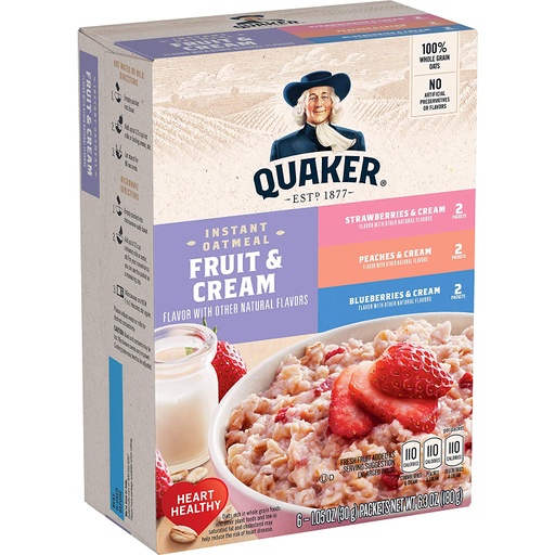 [12602] Quaker Inst Oat Variety Fruit & Cream 15.1oz