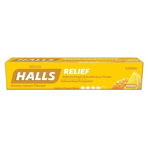 [13494] HALLS HONEY LEMON 9PC