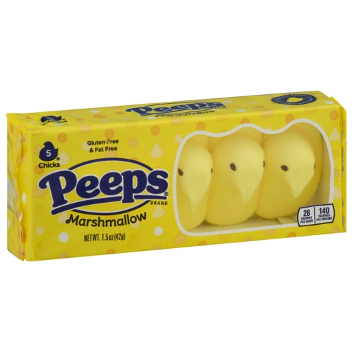 [13653] PEEPS M/MALLOW CHICKS YELLOW 5CT 1.5OZ