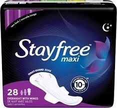 [13700] STAYFREE MAXI OVERNIGHT  W/ WINGS 28's