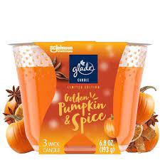 [14317] GLADE CANDLE GOLDEN PUMPKIN & SPICE 6.8OZ