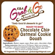 [00808] K&A Grab & Go Chocolate Chip Oatmeal Cookie Dough Balls