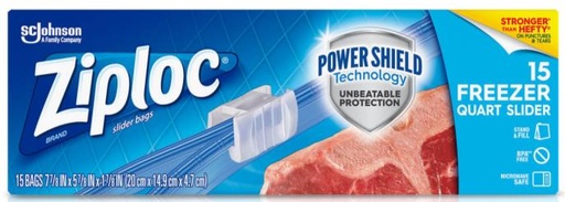 [01113] Ziploc Freezer Bags Zip Quart 15ct