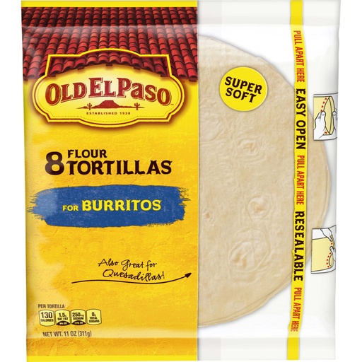 [01122] Old ElPaso Tortilla 8" (8) 11oz