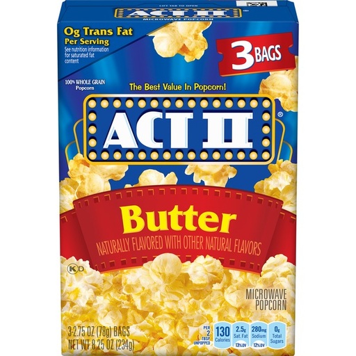 [01181] Act11 Popcorn Butter 255g 3pk