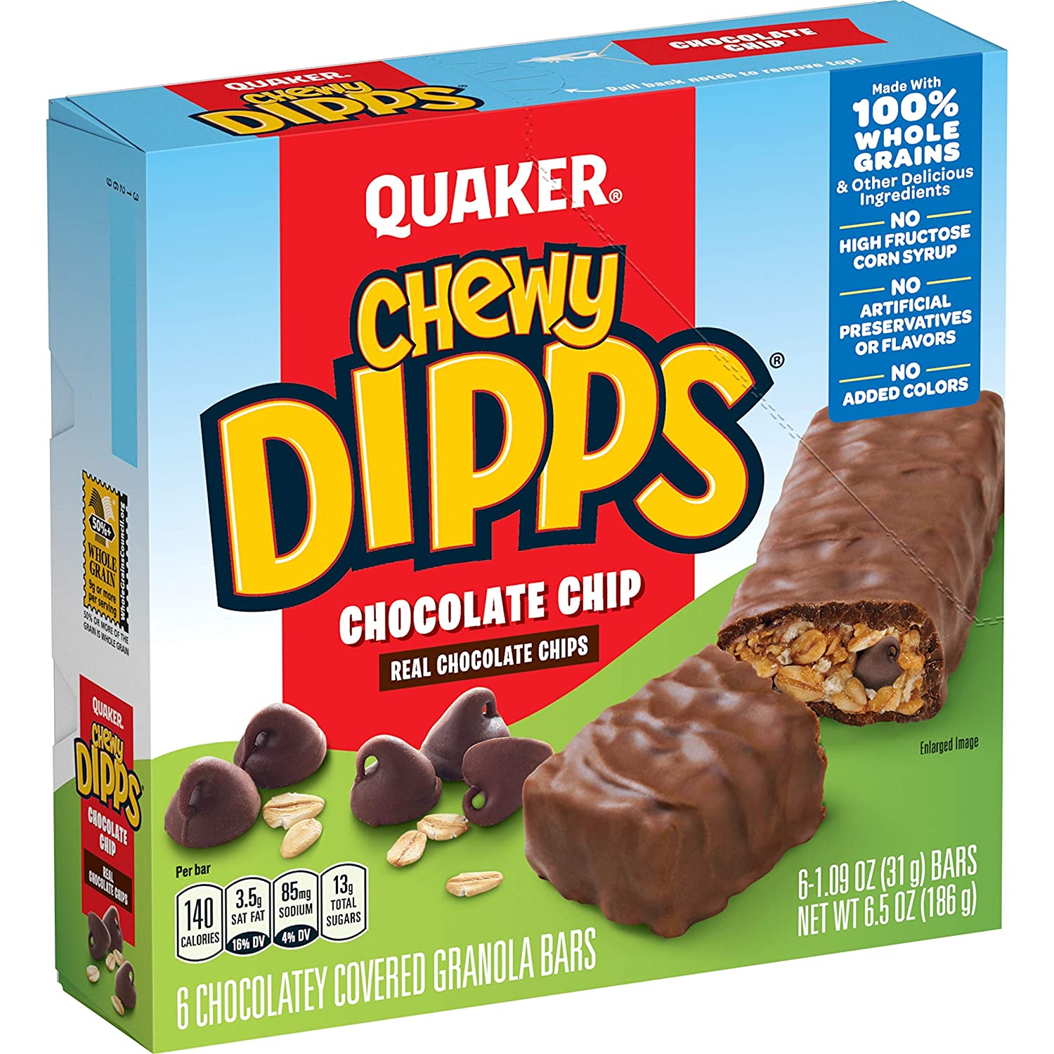 Quaker Chewy Dipps Choc Chip 6.5oz