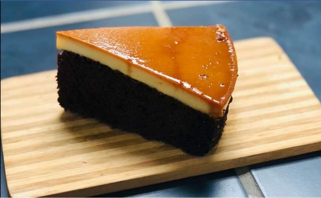 SWEET &amp; SALTY-CHOCOLATE CARAMEL FLAN CAKE