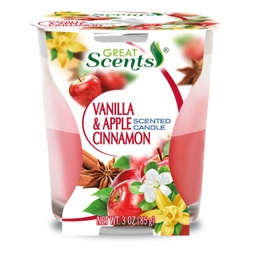 [05178] Vanilla &amp; Apple Cinnamon Scented Candle  3oz