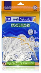 [08643] DR FRESH VELOCITY KOOL FLOSSERS WAXED FLOSSERS 60CT