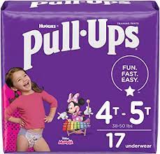 HUGGIES PULL UPS GIRLS 4T-5T 17CT