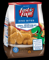 [010196] FAST FIXIN CHICKEN DINO BITES (FULLY COOKED) 5OZ