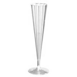 [12281] FLUTED CHAMPAGNE PLASTIC GLASSES (10CT)