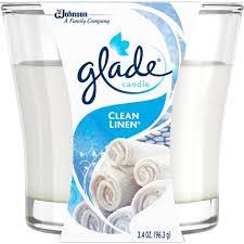 GLADE CANDLE  CLEAN LINEN 3.4OZ