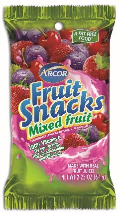 Arcor Fruit Snack Mixed 2.25oz